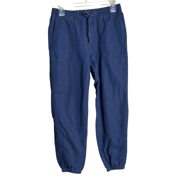 Gap Joggers Blue Linen Cotton Pull On Pockets Casual Summer Basic Womens S - Picture 1 of 7